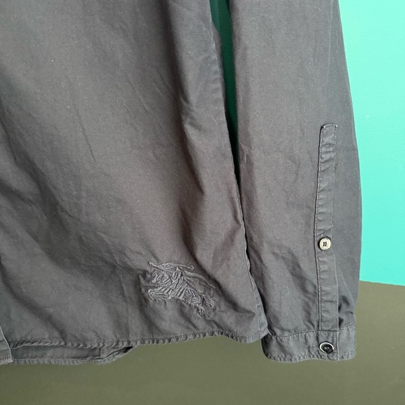Burberry Men's Dark Gray Casual Button Down Shirt - Picture 3 of 10